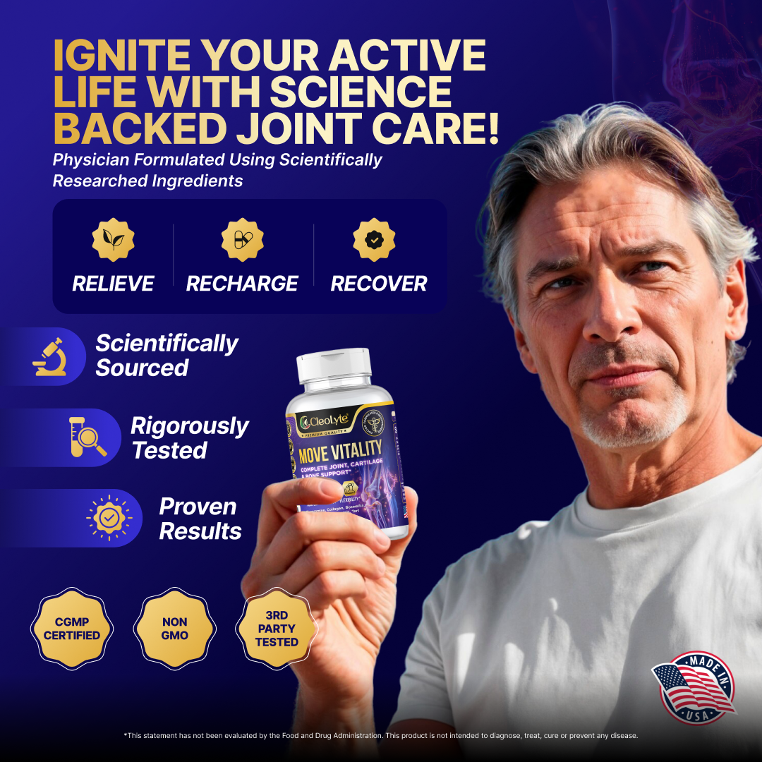 MOVE VITALITY: Unlock Freedom of Movement With Premium 8-in-1 Natural Formula Crafted By Doctors to Boost Joint Comfort, Active Mobility & Flexibility