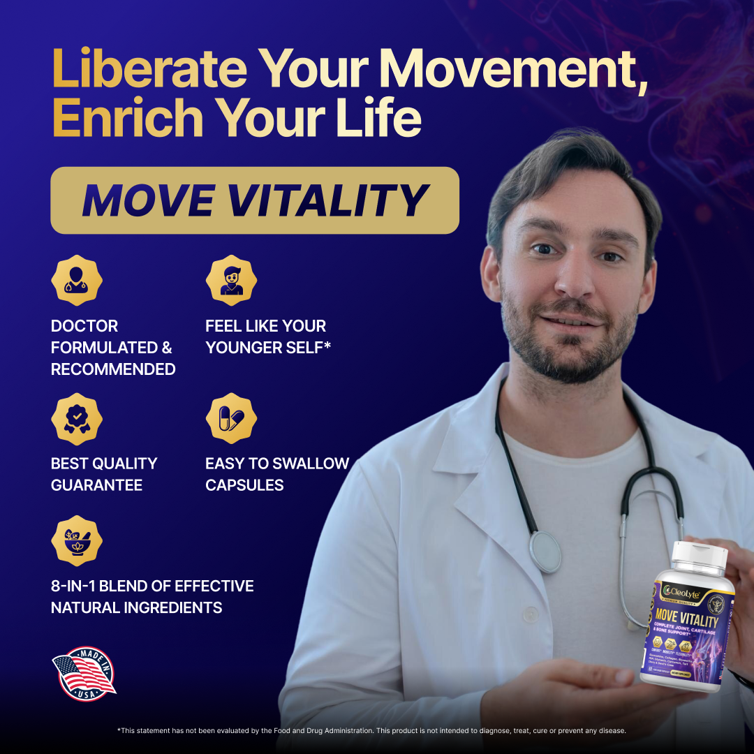 MOVE VITALITY: Unlock Freedom of Movement With Premium 8-in-1 Natural Formula Crafted By Doctors to Boost Joint Comfort, Active Mobility & Flexibility